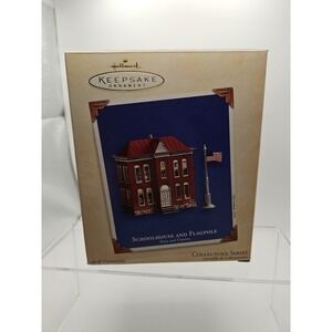 Hallmark Keepsake Ornament 2003 SCHOOLHOUSE AND FLAGPOLE  Original Box! (480)